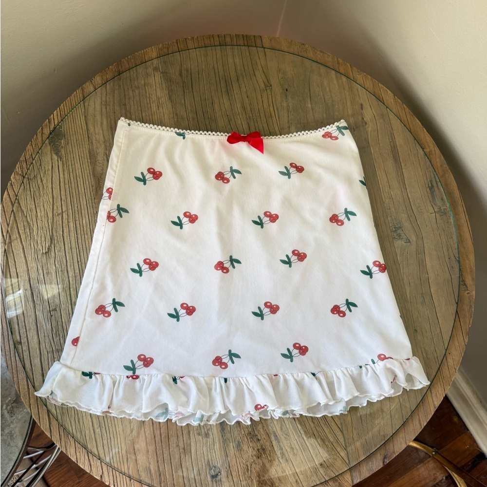 Sugar Thrillz White and Red Ruffled Mini Skirt